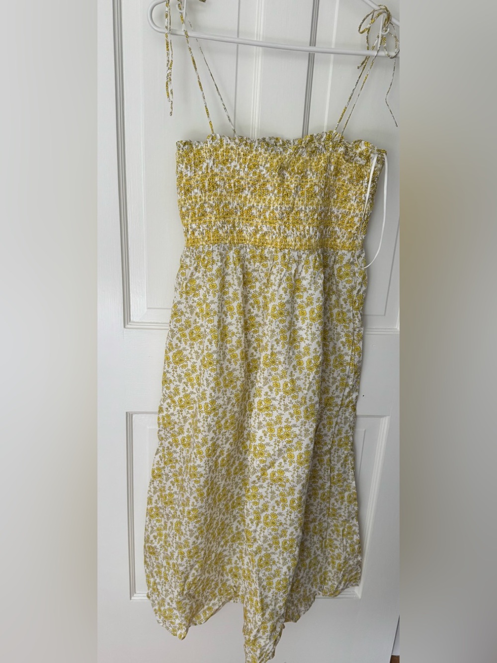 Women’s Yellow Floral Smocked Midi Dress-J. Crew